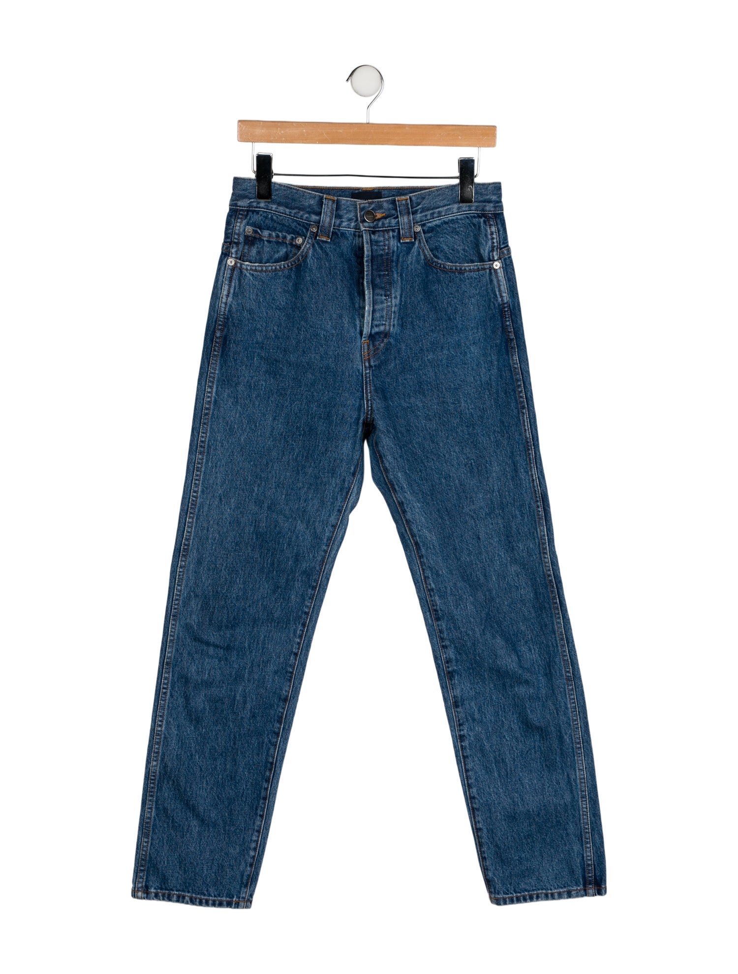 Khaite High-Rise Straight Leg Jeans