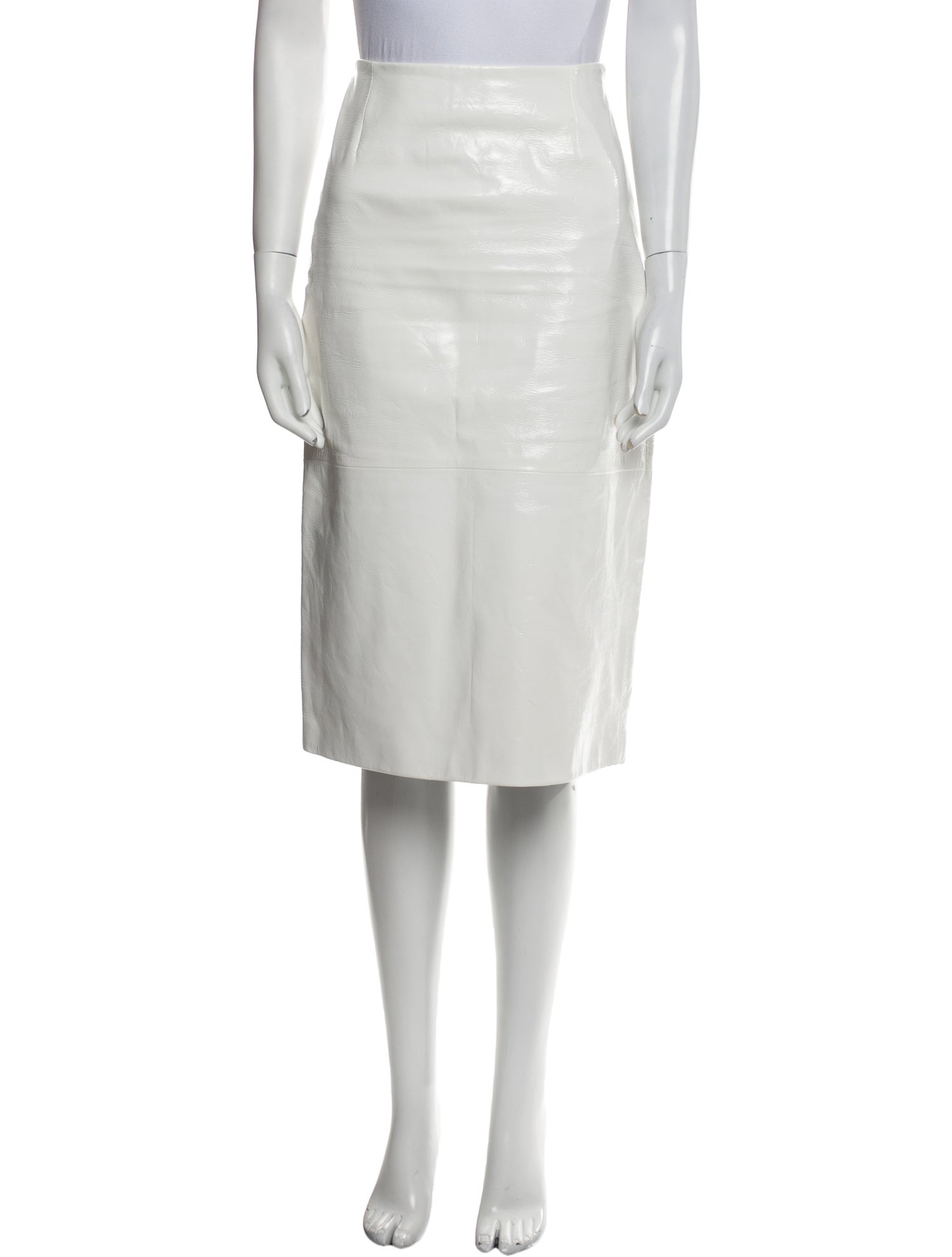 Khaite Leather Knee-Length Skirt