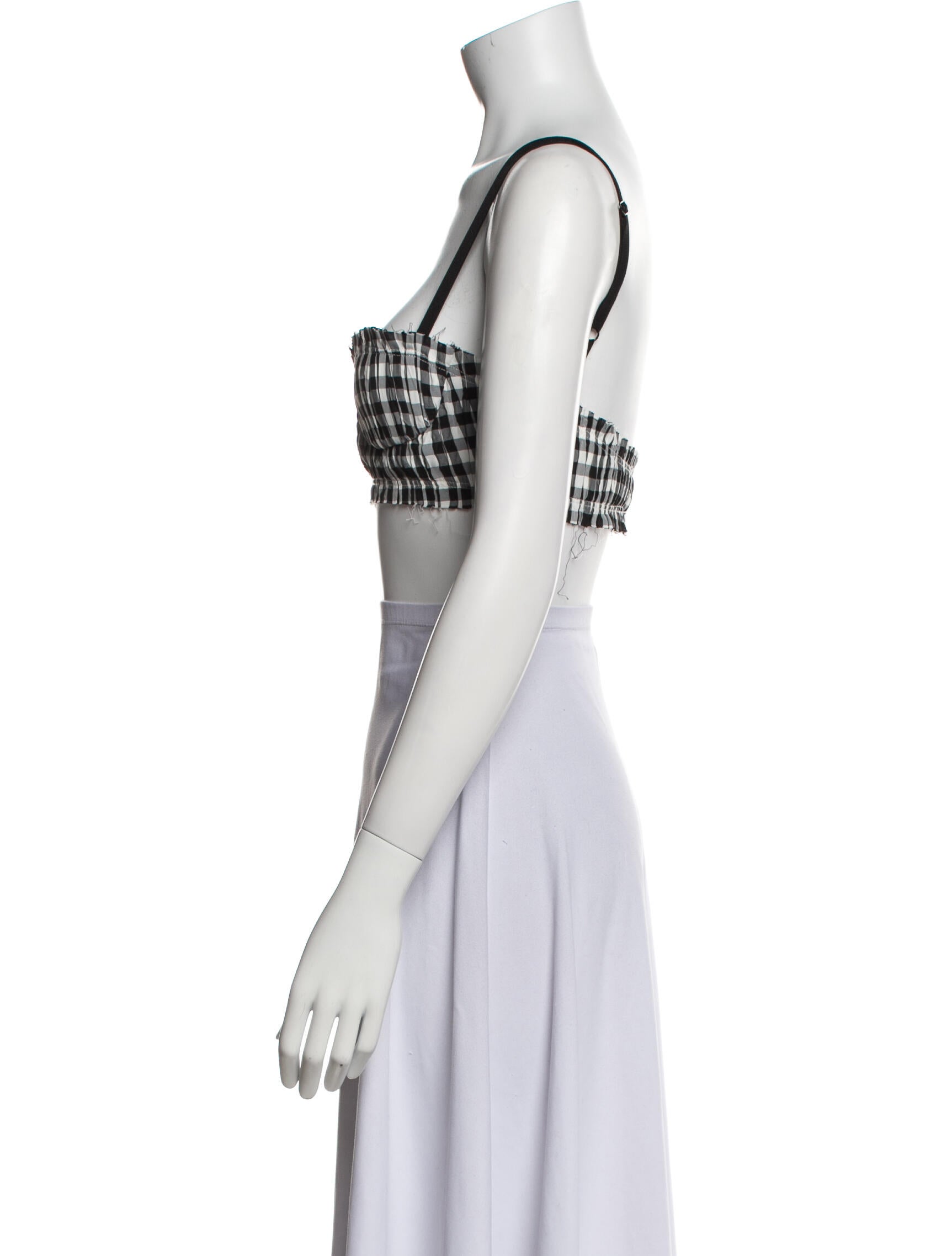 Khaite Printed Square Neckline Crop Top