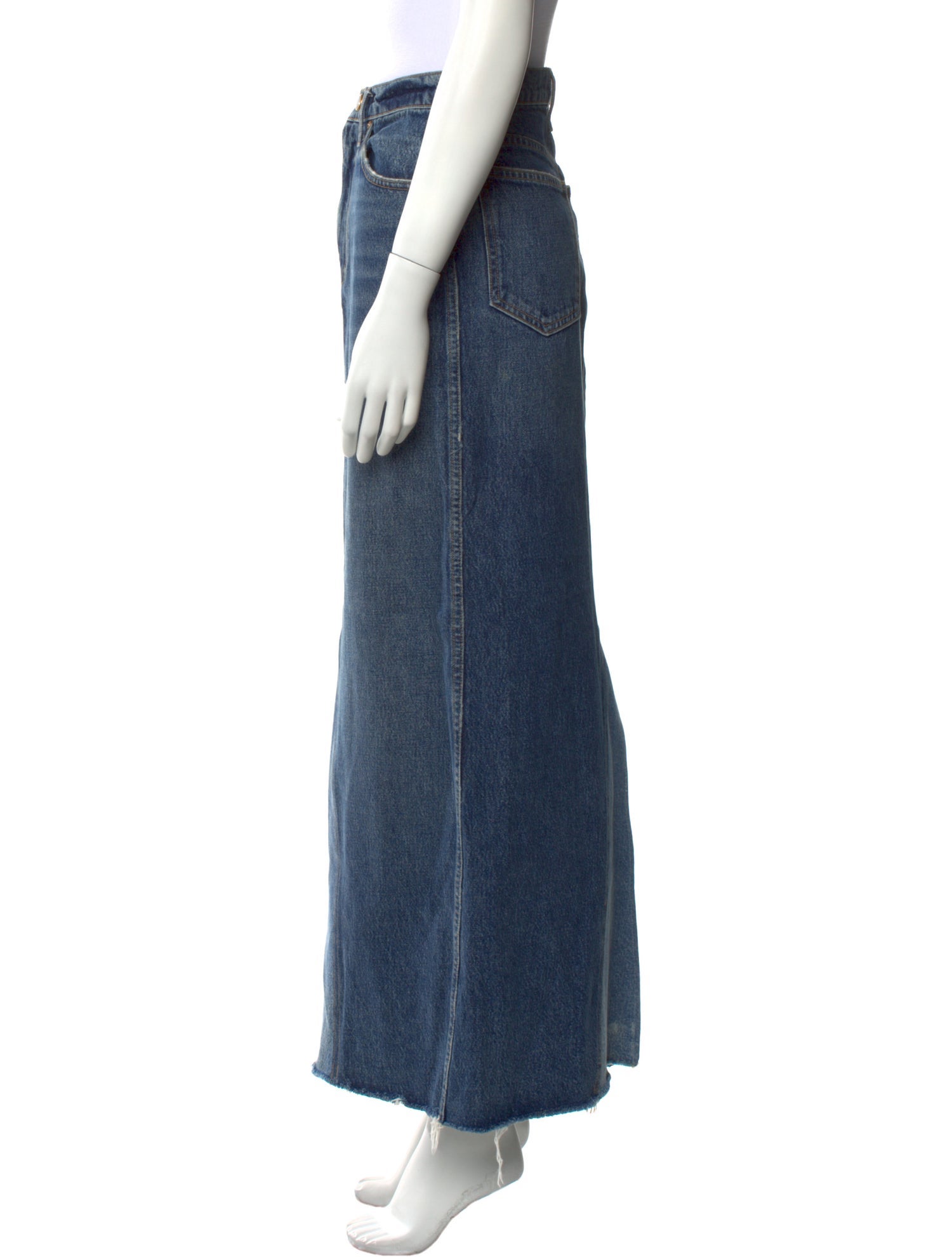 Khaite Distressed Accents Long Skirt