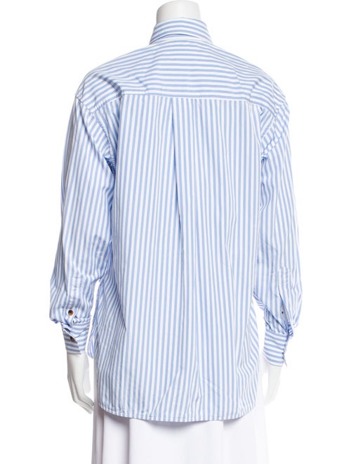 Khaite Striped Long Sleeve Button-Up Top