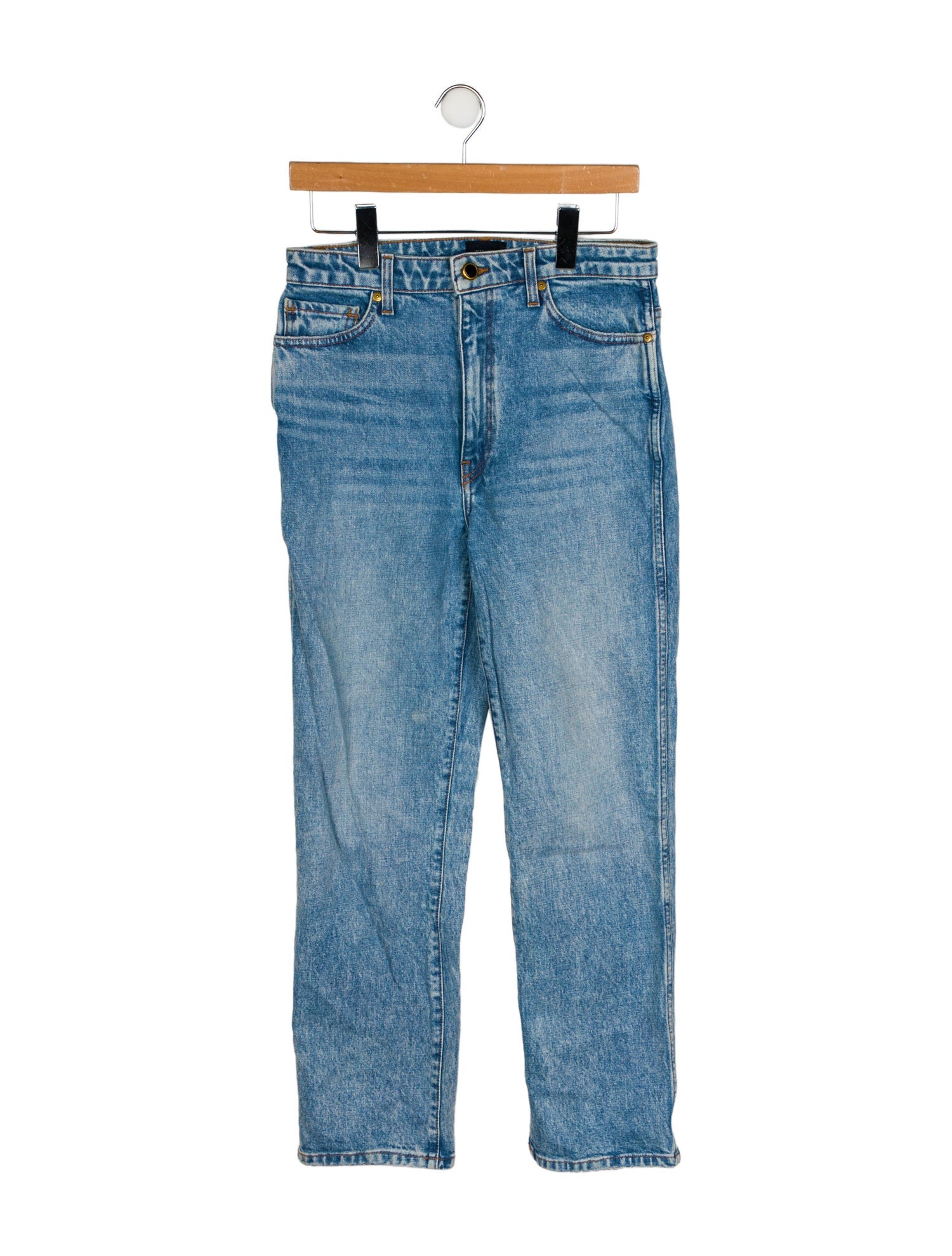 Khaite High-Rise Straight Leg Jeans