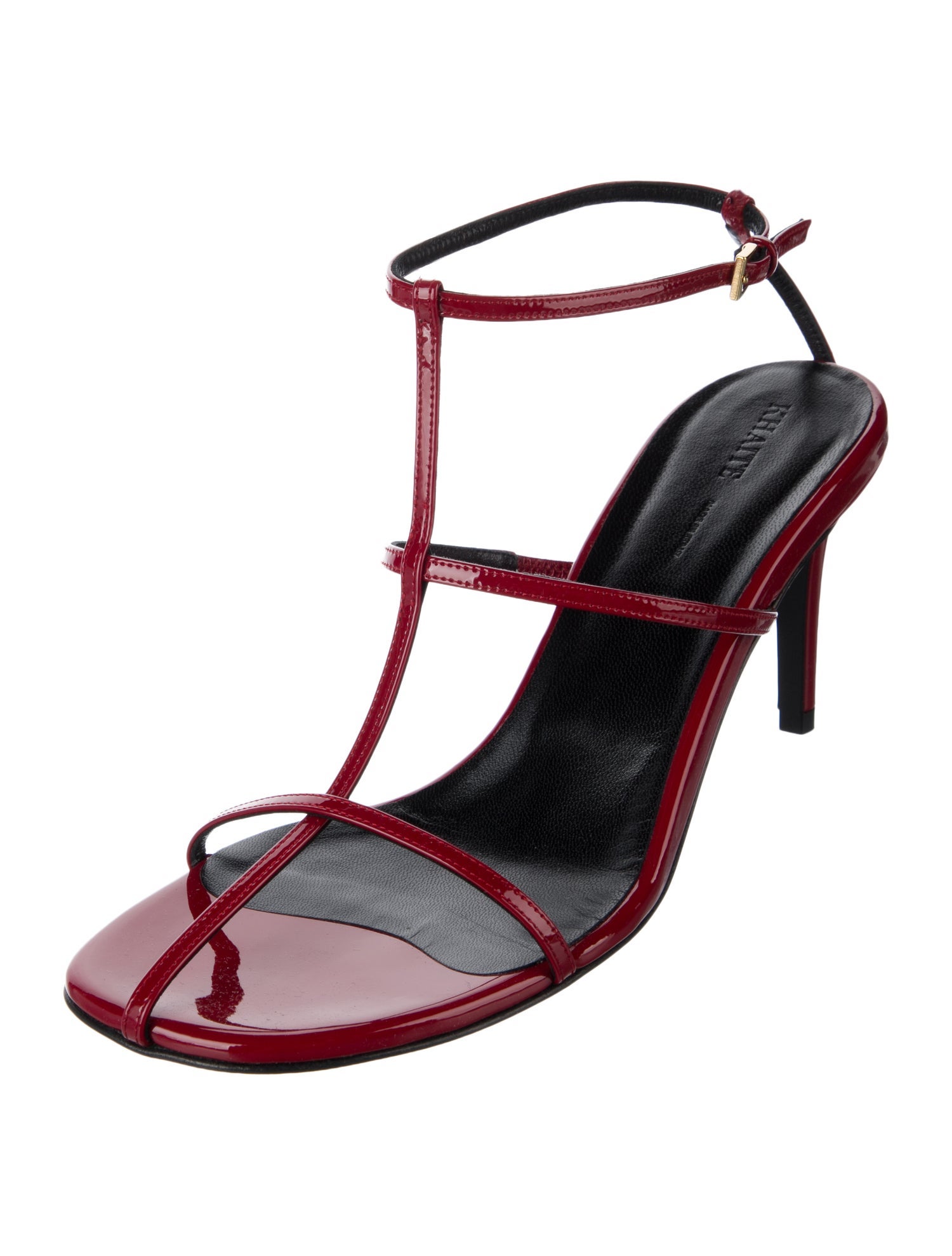 Khaite Leather T-Strap Sandals