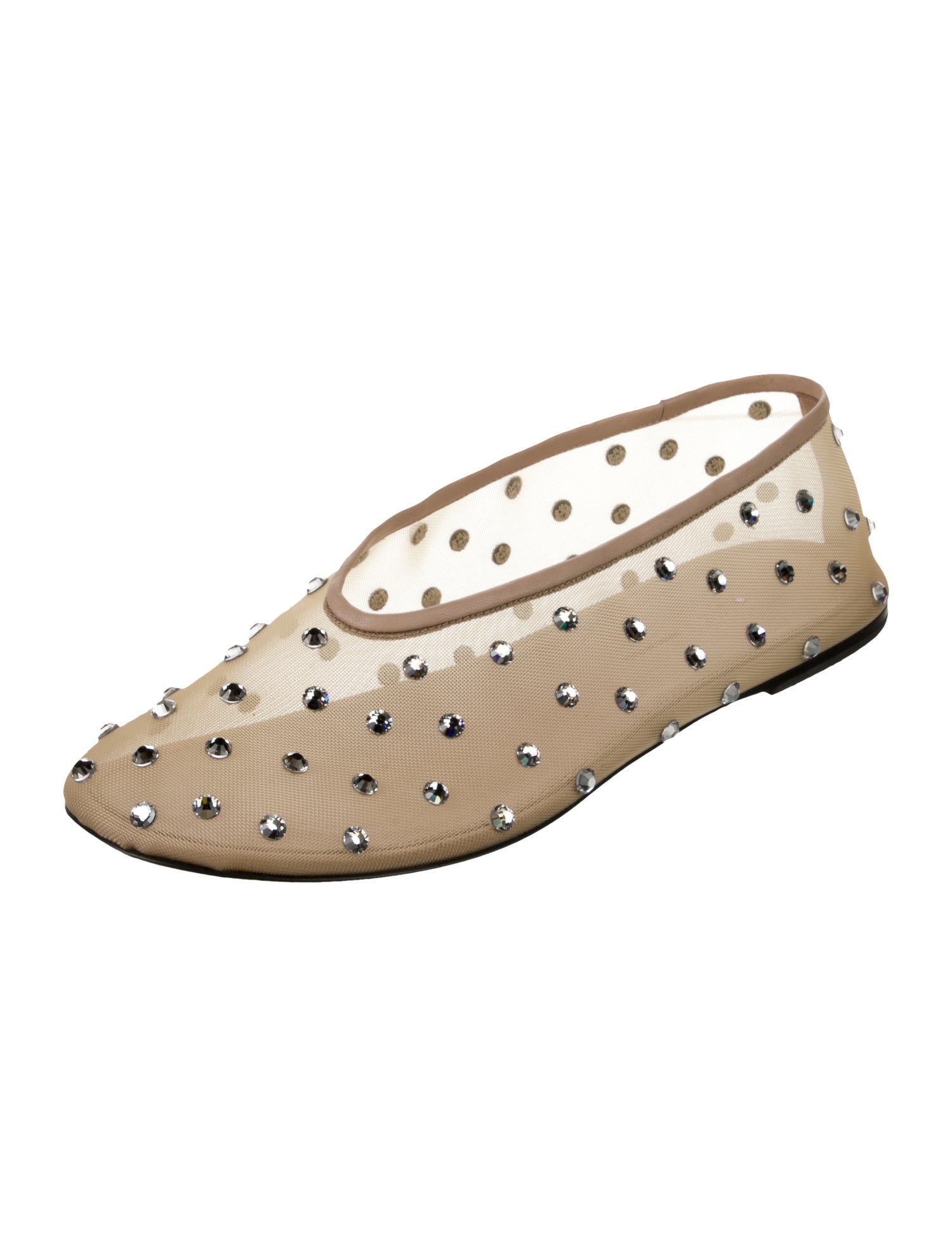 Khaite Mesh Lace Pattern Ballet Flats