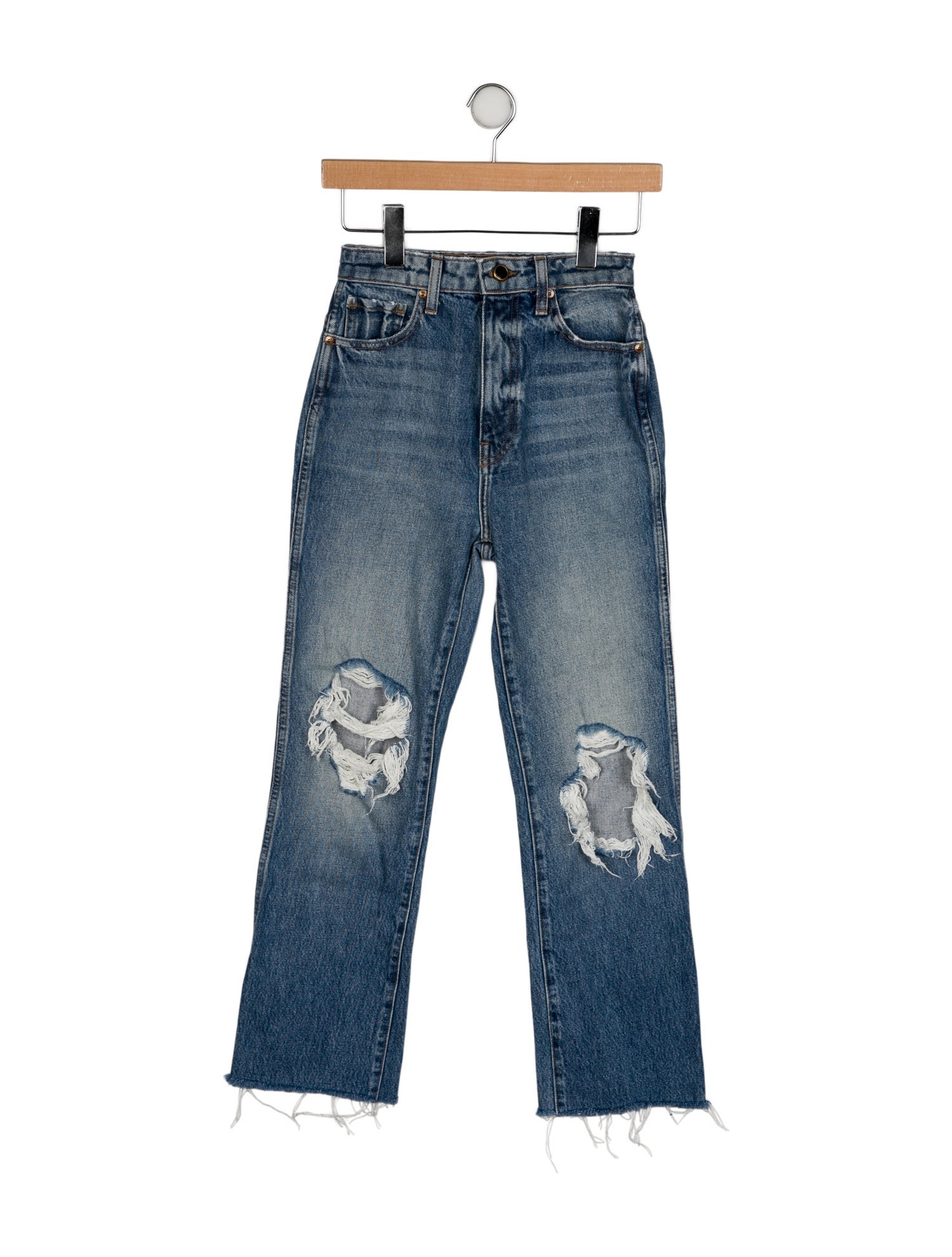 Khaite Mid-Rise Straight Leg Jeans