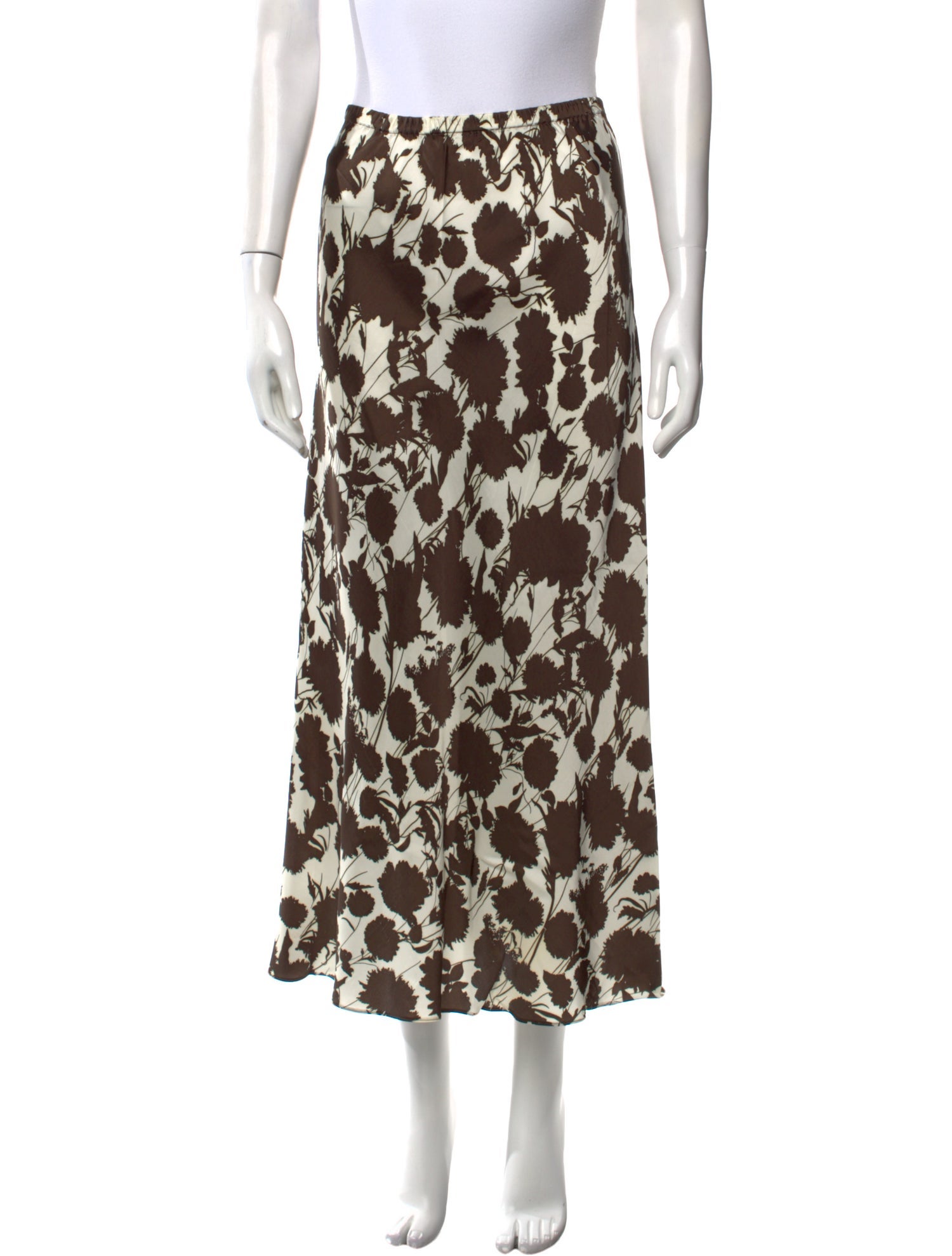 Khaite Floral Print Midi Length Skirt