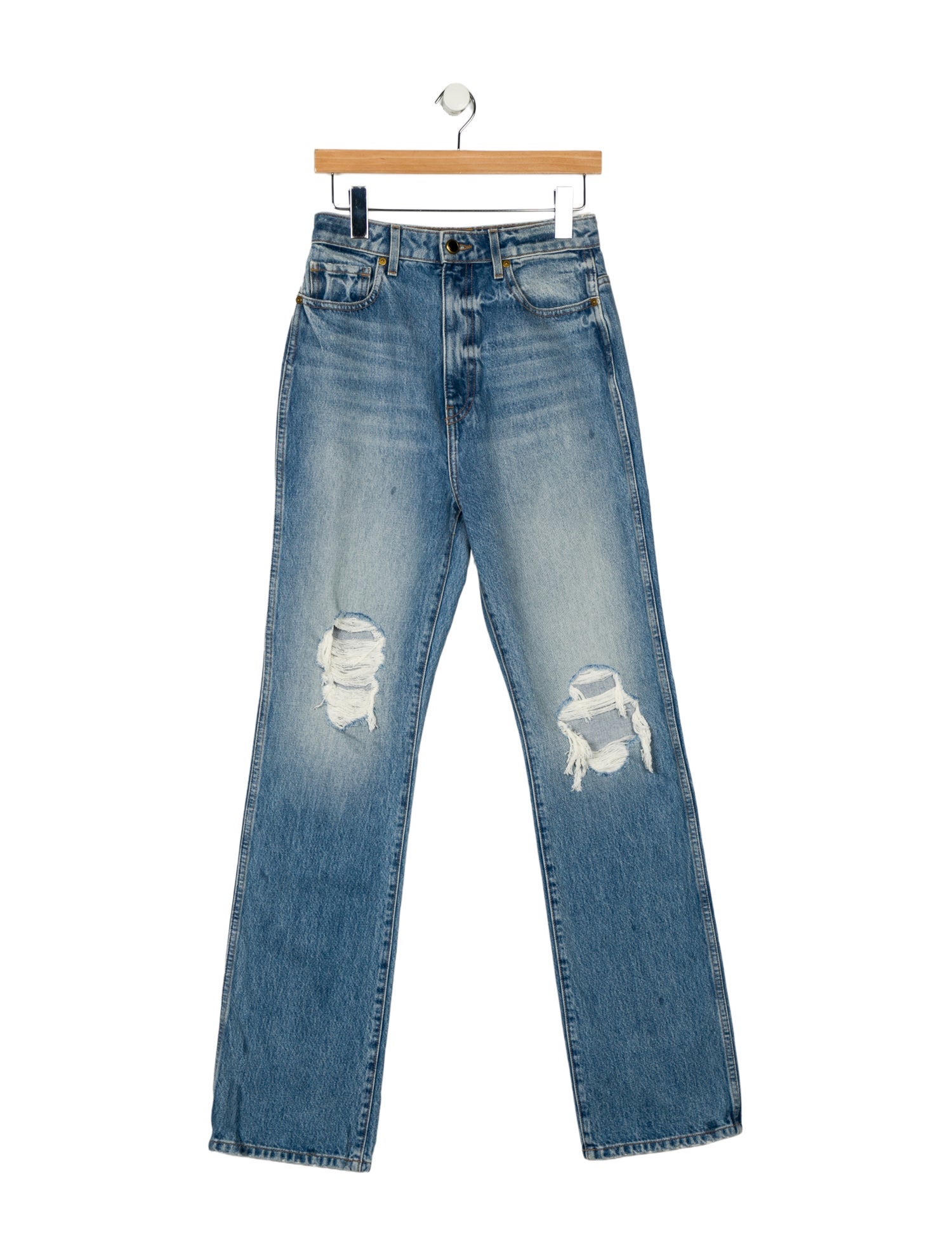 Khaite High-Rise Straight Leg Jeans