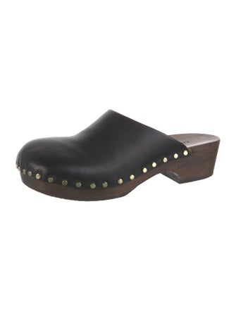 Khaite Leather Studded Accents Mules