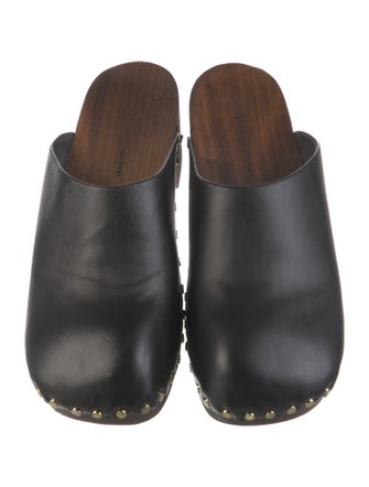 Khaite Leather Studded Accents Mules