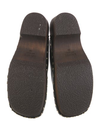 Khaite Leather Studded Accents Mules