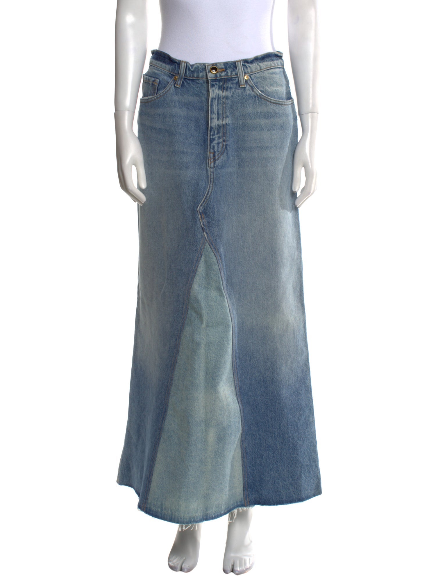 Khaite Distressed Accents Midi Length Skirt