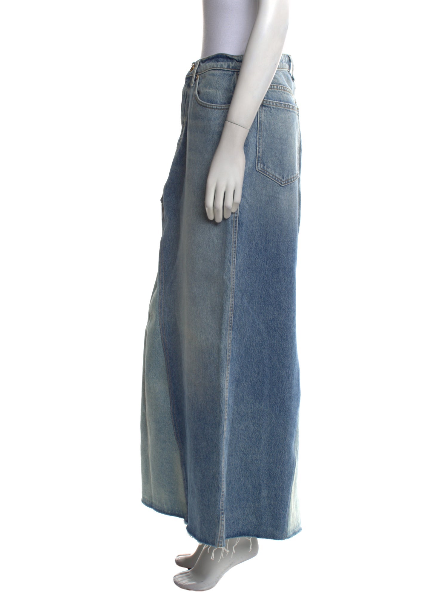 Khaite Distressed Accents Midi Length Skirt