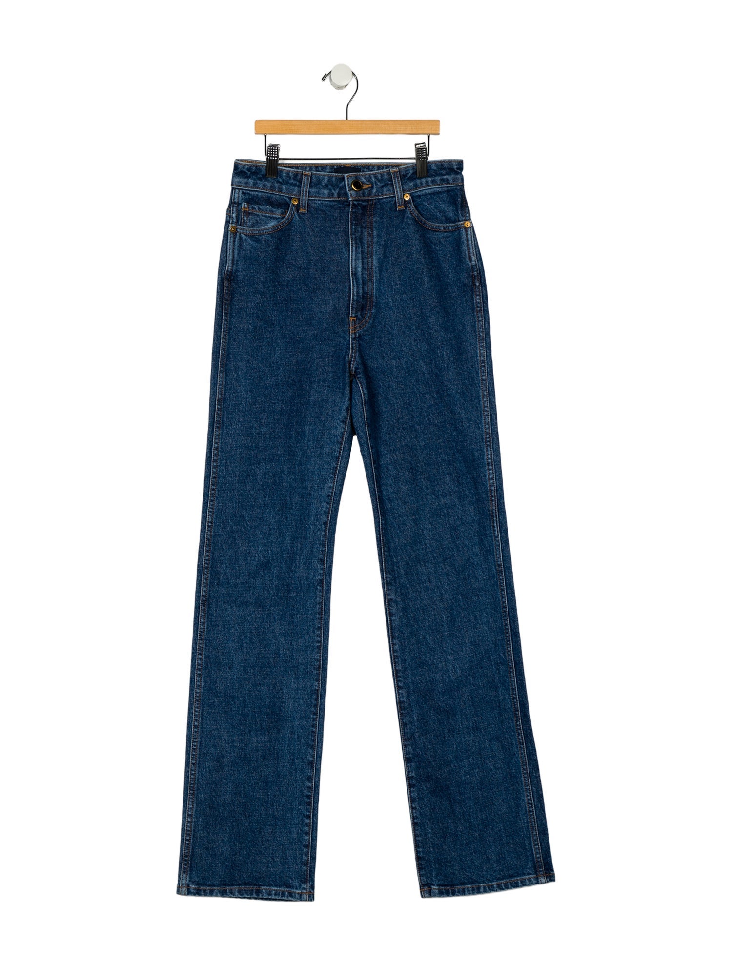 Khaite High-Rise Straight Leg Jeans