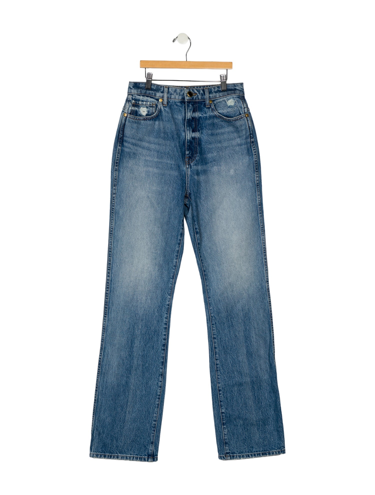 Khaite High-Rise Straight Leg Jeans