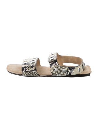 Khaite Snakeskin Animal Print Slides