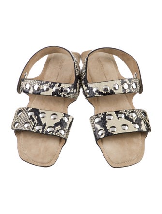 Khaite Snakeskin Animal Print Slides