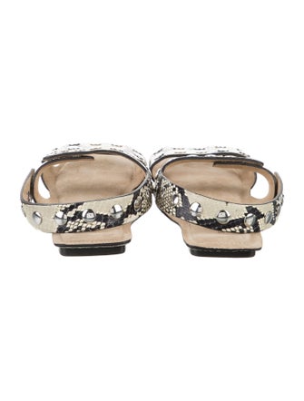 Khaite Snakeskin Animal Print Slides