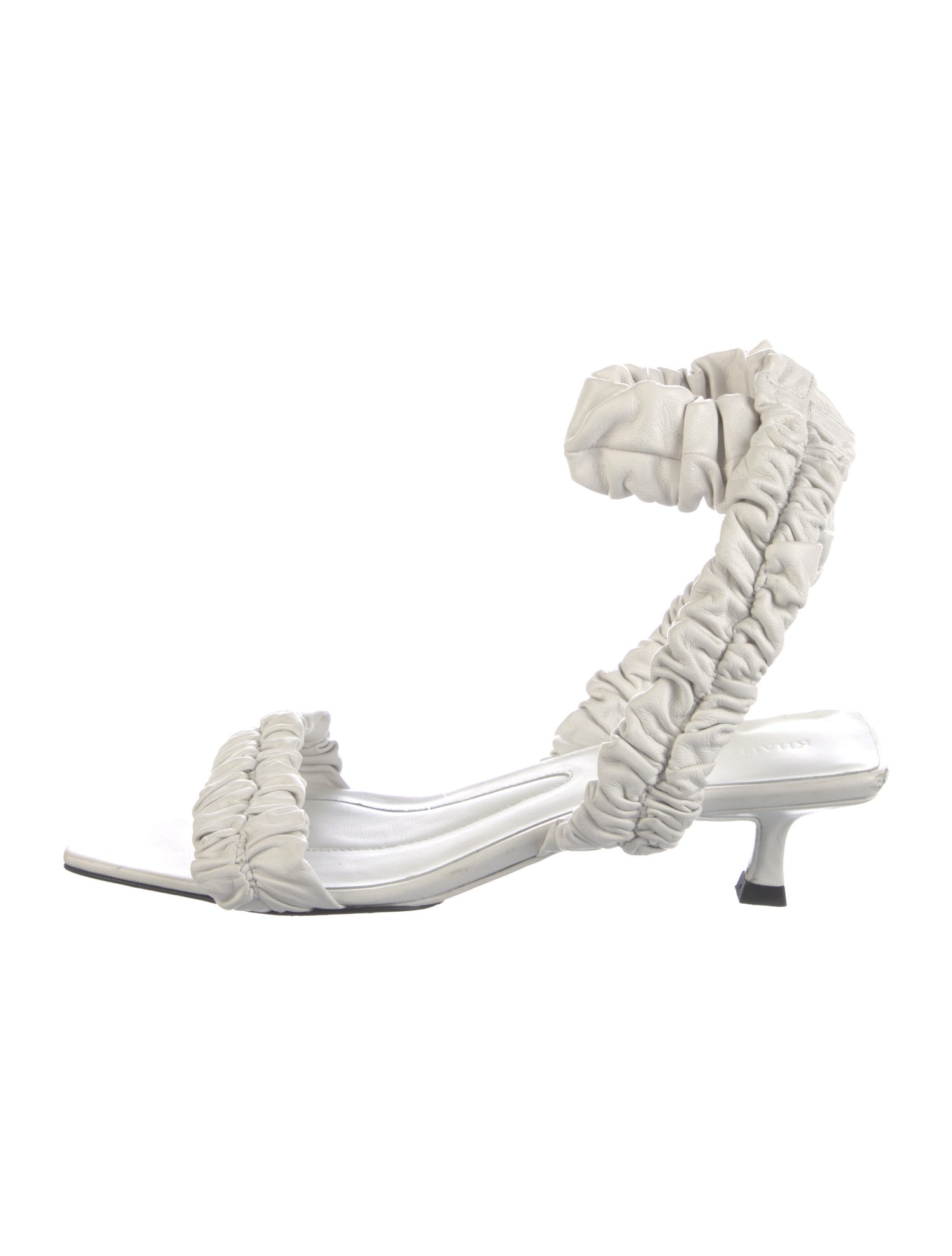 Khaite Leather Ruffle Embellishment Gladiator Sandals