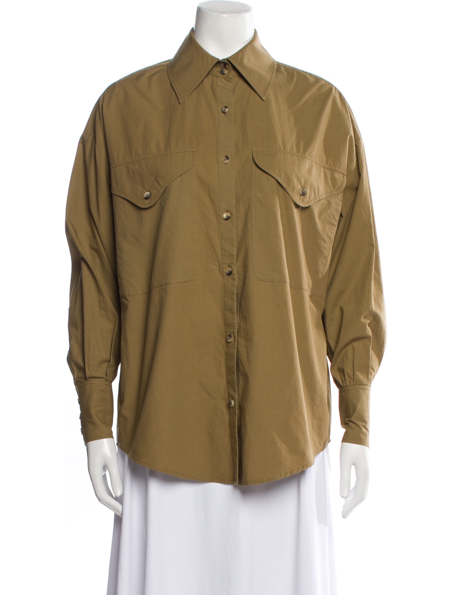 Khaite Long Sleeve Button-Up Top