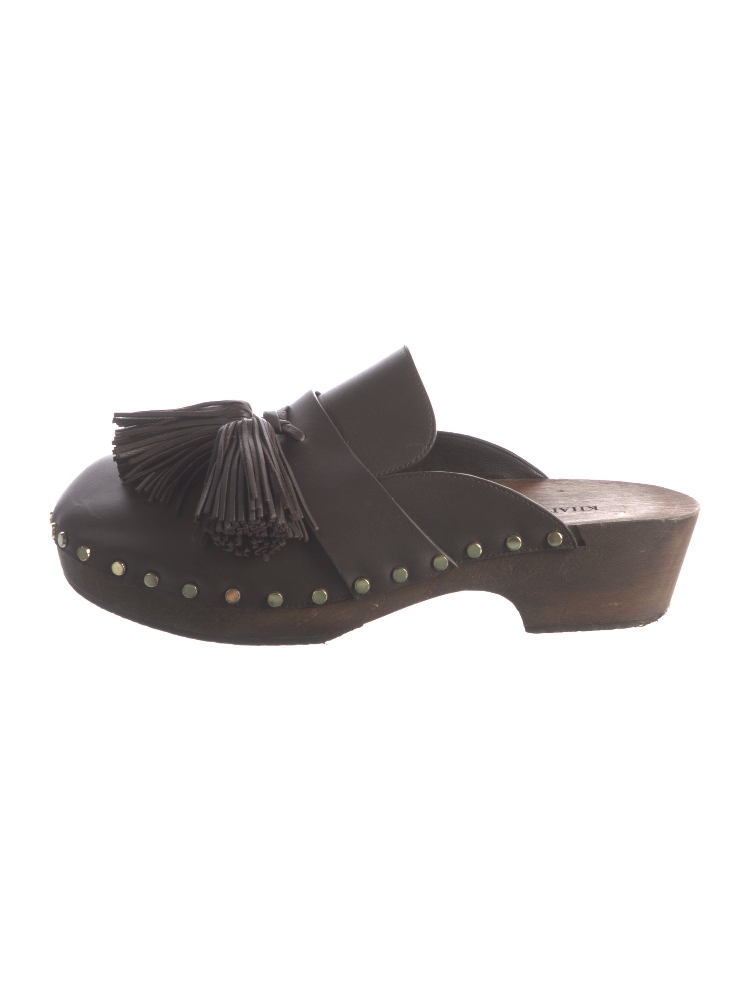 Khaite Leather Tassel Accents Mules