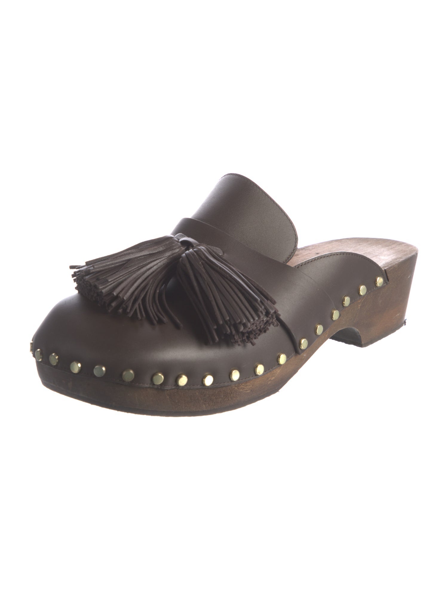 Khaite Leather Tassel Accents Mules