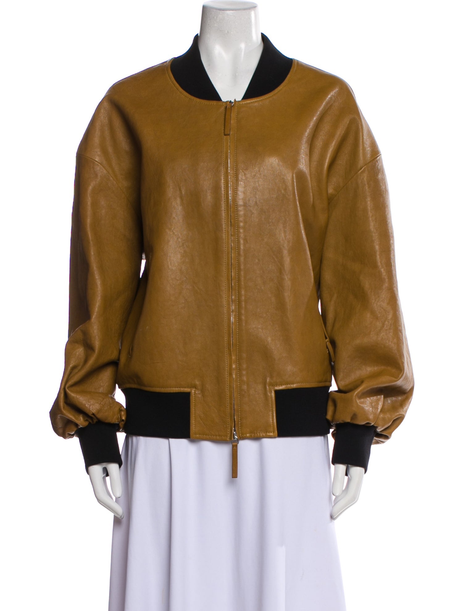 Khaite Leather Bomber Jacket