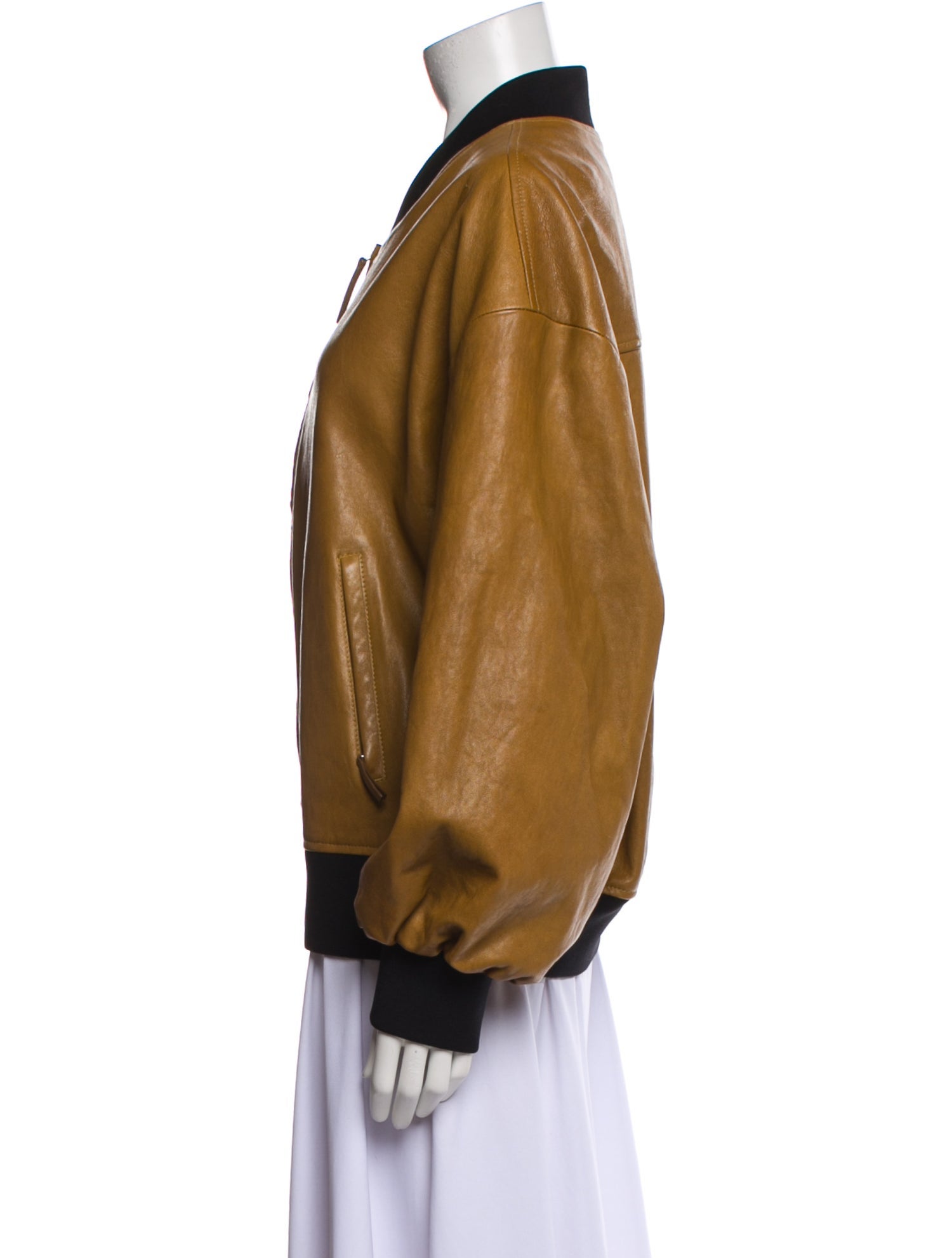 Khaite Leather Bomber Jacket