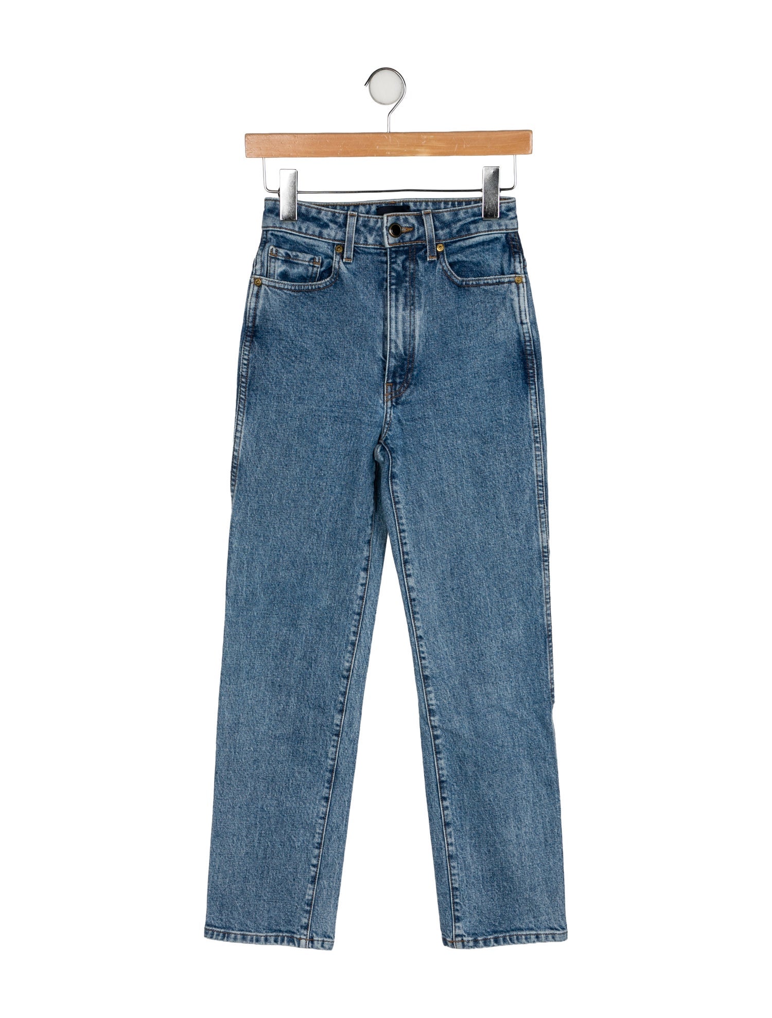 Khaite High-Rise Straight Leg Jeans