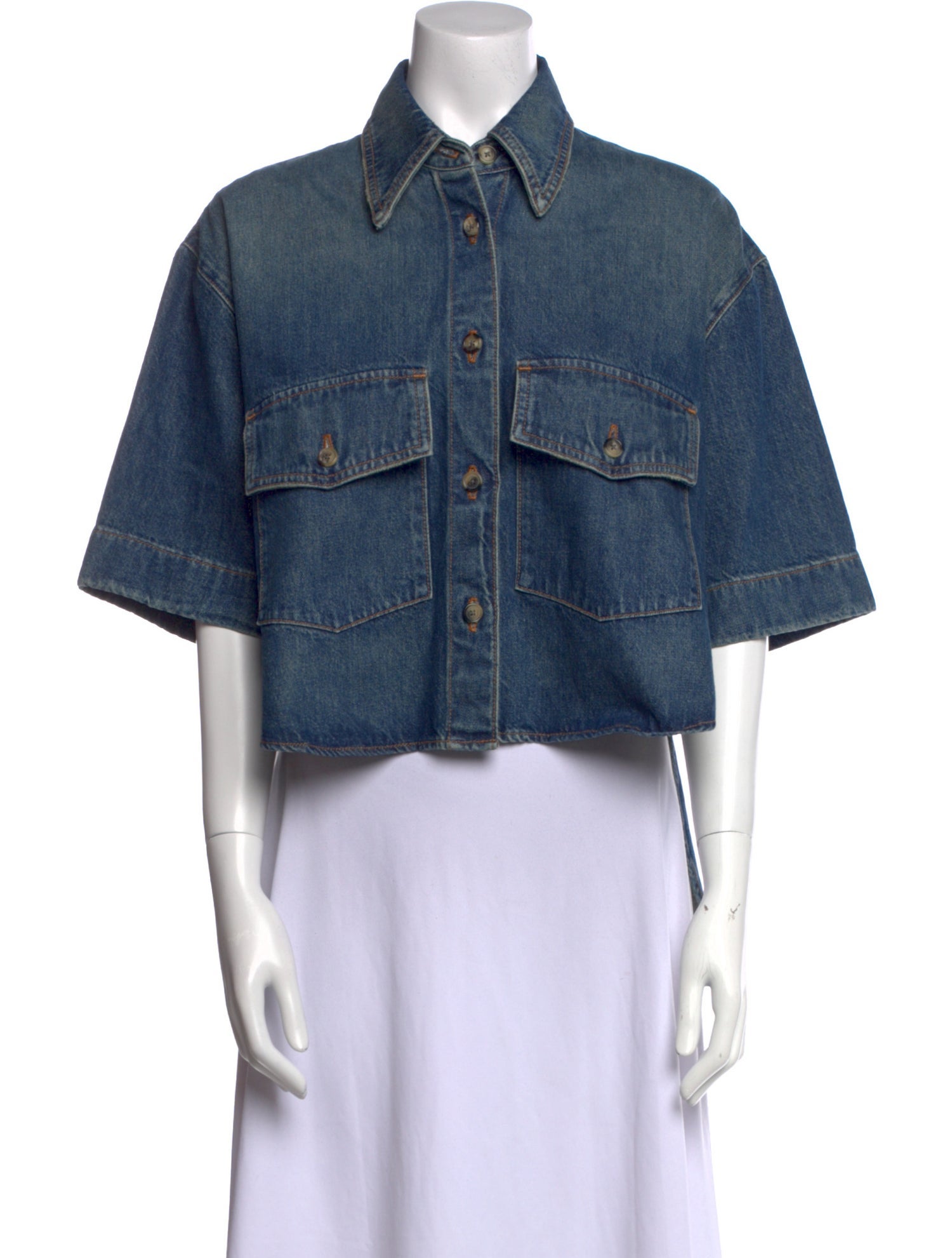 Khaite Short Sleeve Crop Top