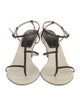 Khaite Jones T-Strap Leather T-Strap Sandals