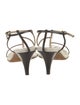 Khaite Jones T-Strap Leather T-Strap Sandals