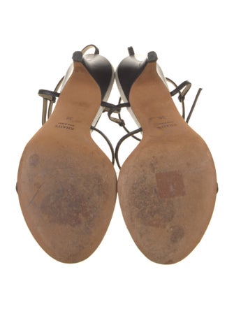 Khaite Jones T-Strap Leather T-Strap Sandals