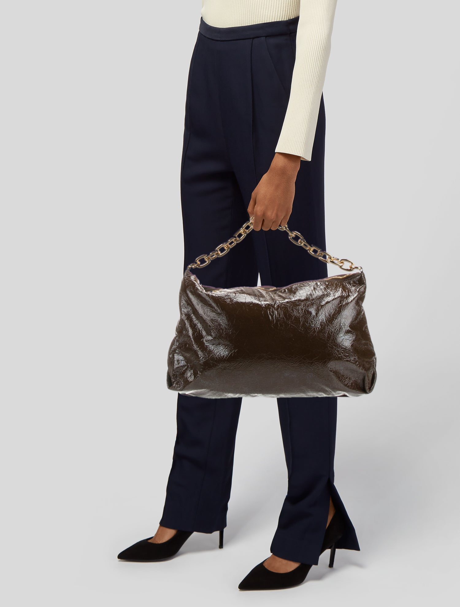 Khaite Patent Leather Top Handle Bag