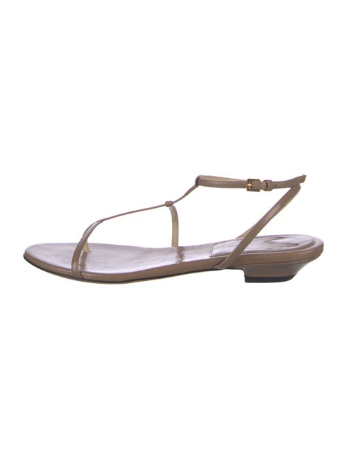 Khaite Patent Leather T-Strap Sandals