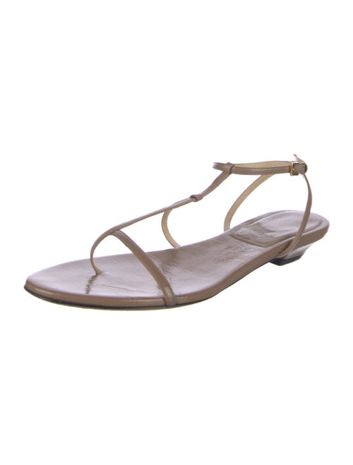 Khaite Patent Leather T-Strap Sandals