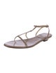 Khaite Patent Leather T-Strap Sandals