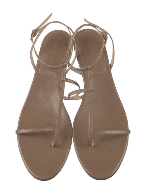 Khaite Patent Leather T-Strap Sandals