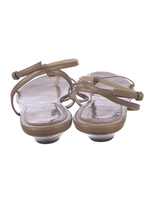 Khaite Patent Leather T-Strap Sandals