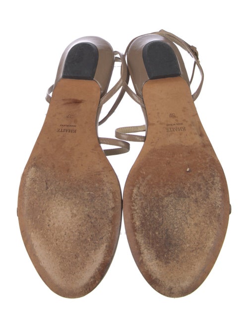 Khaite Patent Leather T-Strap Sandals