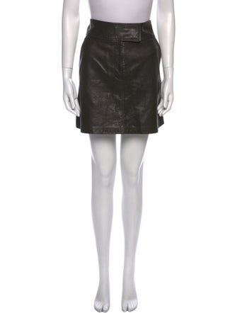 Khaite Leather Mini Skirt