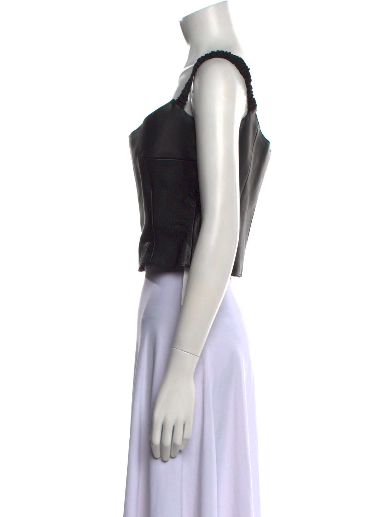 Khaite Lambskin Square Neckline Crop Top