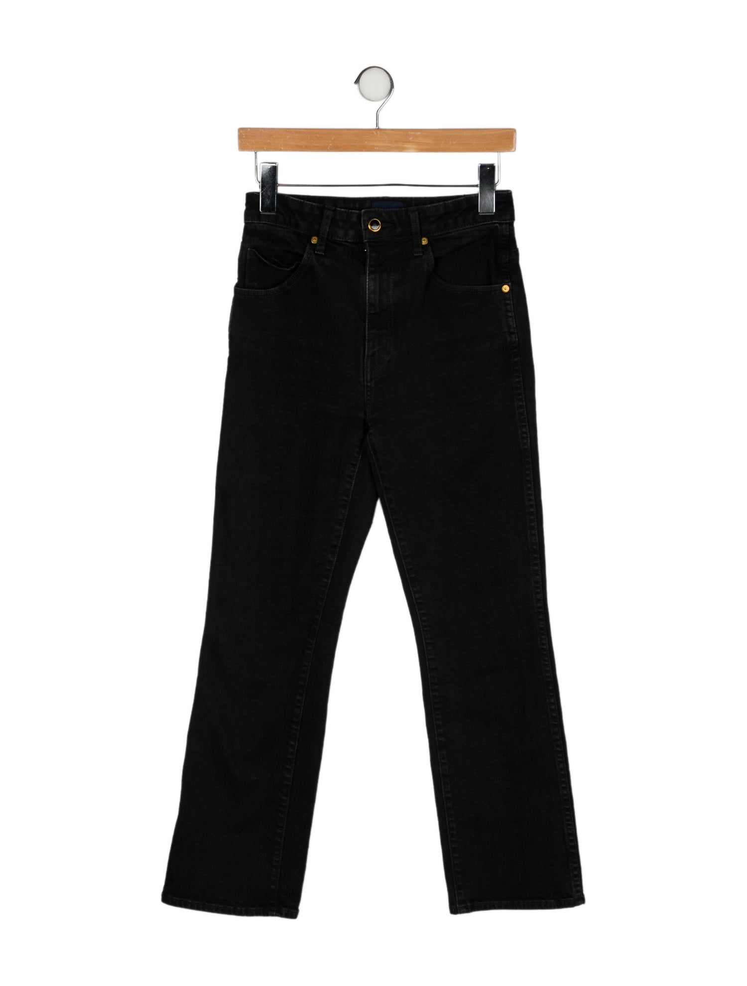 Khaite High-Rise Straight Leg Jeans - Black, 11