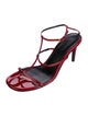 Khaite Patent Leather T-Strap Sandals
