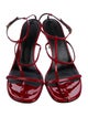 Khaite Patent Leather T-Strap Sandals