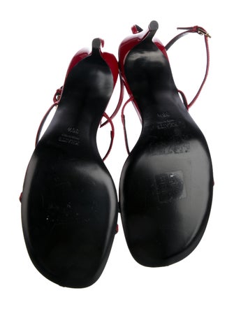 Khaite Patent Leather T-Strap Sandals