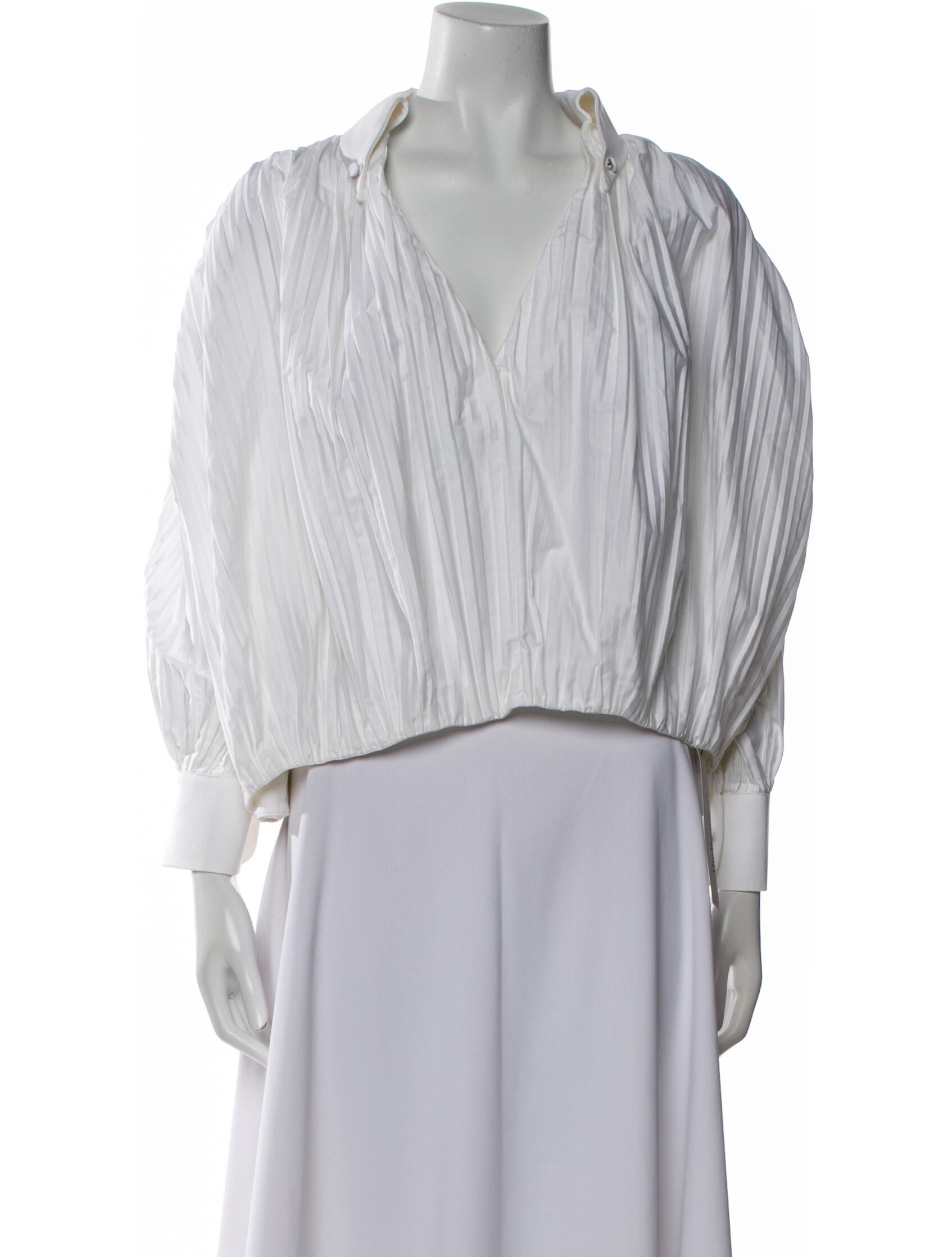 Khaite Striped V-Neck Crop Top