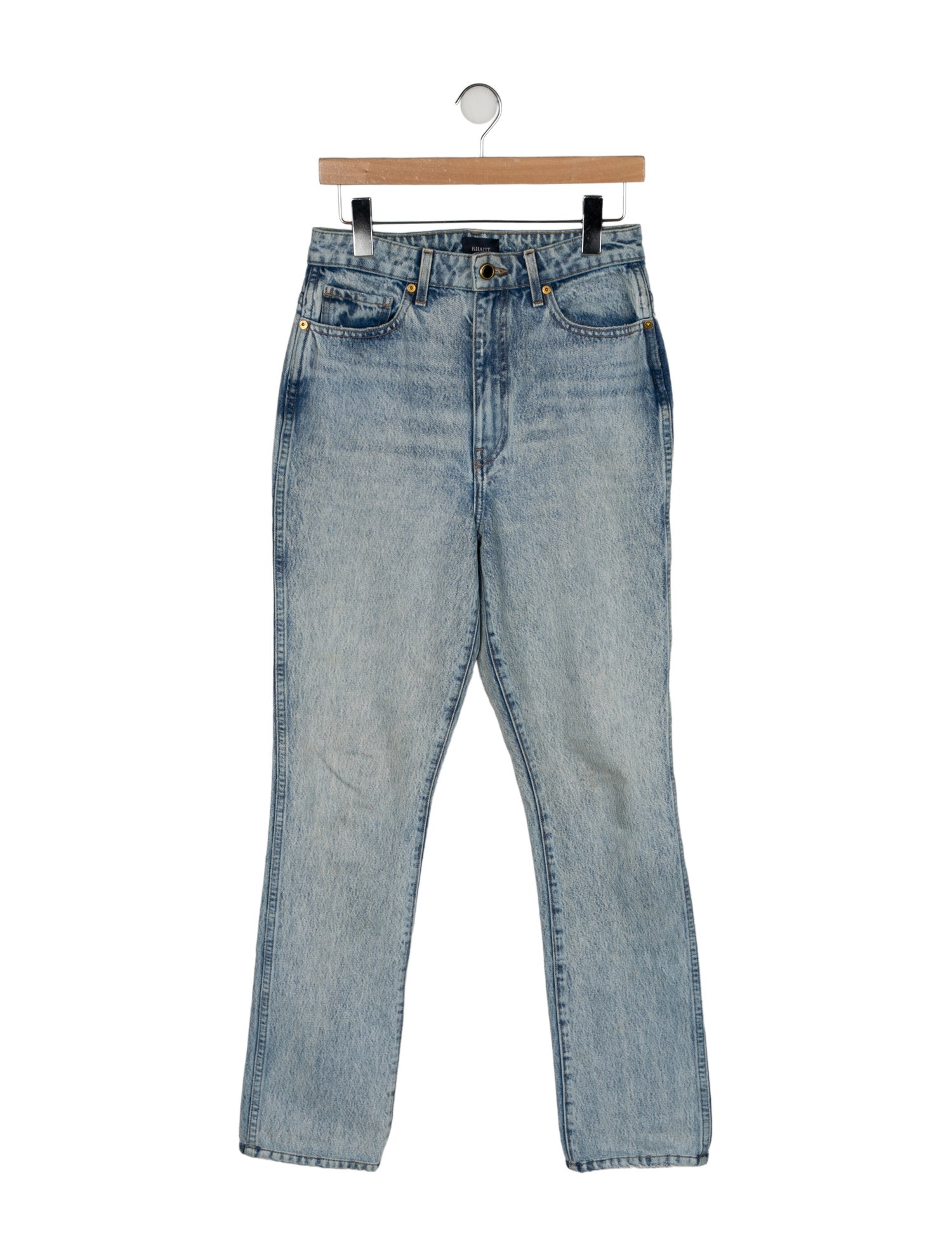 Khaite High-Rise Straight Leg Jeans