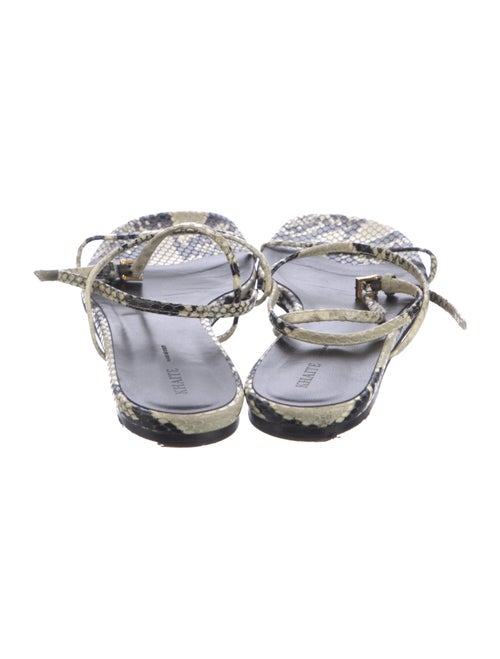 Khaite Snakeskin Printed T-Strap Sandals