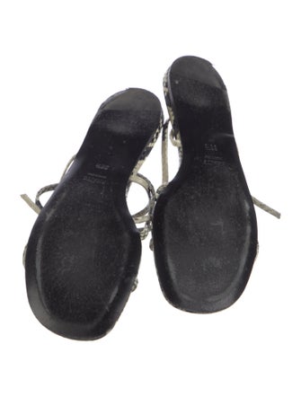 Khaite Snakeskin Printed T-Strap Sandals