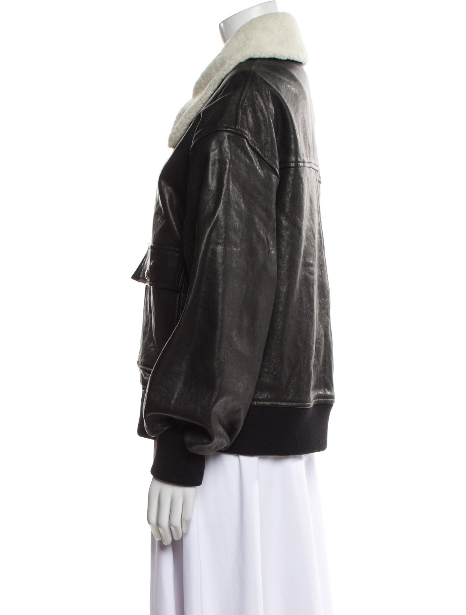 Khaite Leather Bomber Jacket